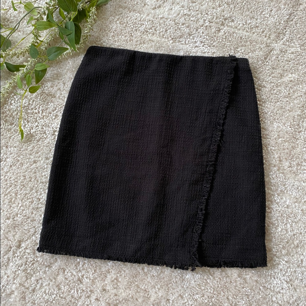 [ann taylor] tweed wrap mini skirt